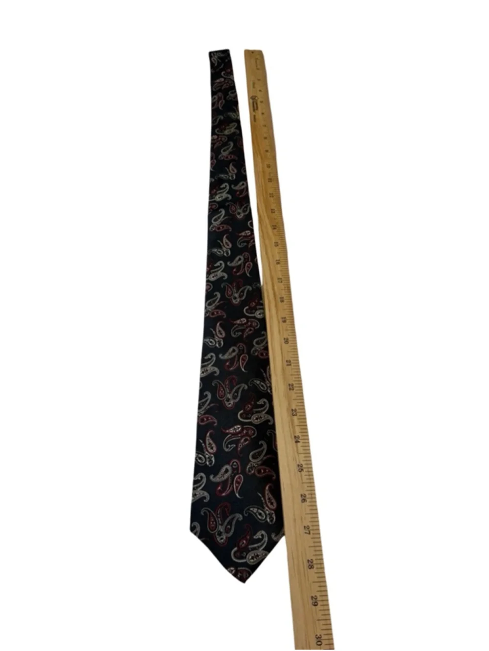 Christian Dior Silk Tie Navy Red Paisley Italy Fabric Classic Designer